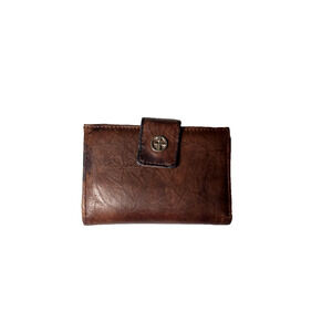 Giani Bernini Softy Core Genuine Leather Kiss Lock Wallet Brown